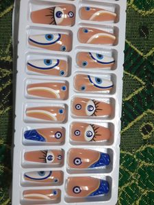 Reusable|Washable Korean EVIL EYE Nails-Set Of 24