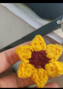 Handmade Crochet Sunflower Keychain
