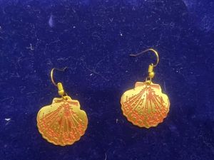 Cute Patina Shell Dangle Earrings