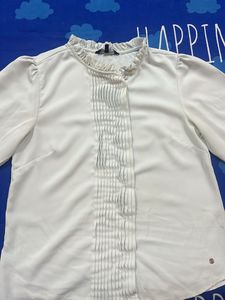 White Ruffle Blouse