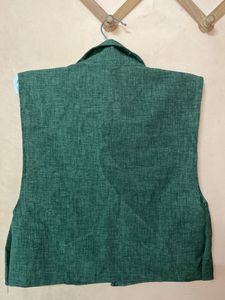 Green Collared Top &amp; Pants Set