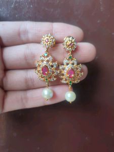 1gram Gold  CZ FINISHING EARRINGS