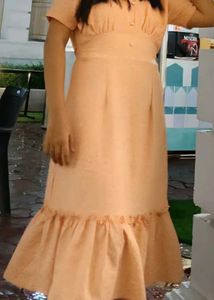 Korean peach dress