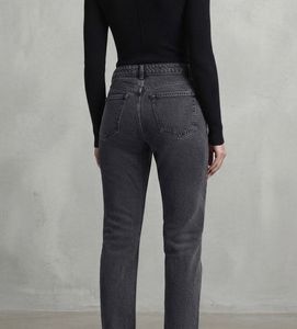 Dark Wash High Waisted Straight Leg Jeans
