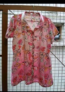 Pink Floral Shirt with Shorts