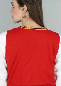 Embroidered Red Vest