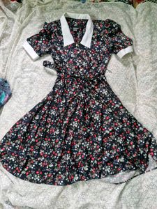 Floral Print Short Sleeve Dress