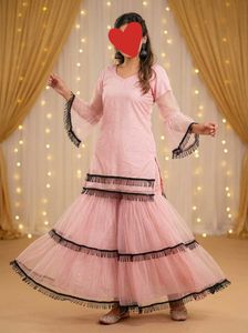Stunning Pink Tiered Gown with Tassels ( top  &amp; gh