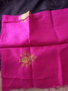 Black Embroidery Work Sana Silk Saree