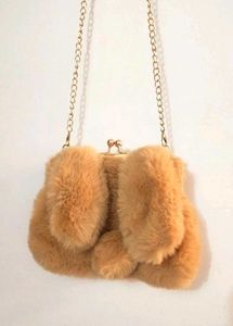 Bunny Ear Soft plush sling bag