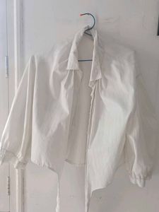 White Collared Oversized Top