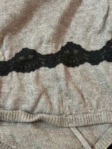 Grey Camisole with Black Lace Trim