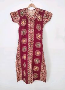 Burgundy Ptinted Nighty (Women)