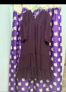 Elegant Purple Tiered Midi Dress
