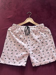 Cute Pink Heart Shorts, Waist- 28 Strechable