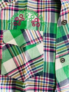 Green Plaid Short Sleeve Shirt