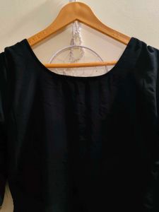 Elegant Black Handwork Aline Kurta with Dupatta