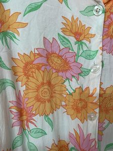 New Flowy Floral Print Button-Up Shirt