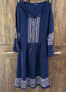 Bohemian Navy Embroidered Dress