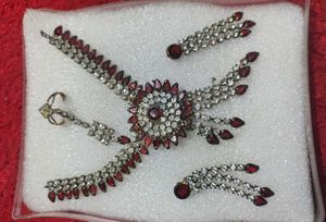 Stunning Ruby and Crystal Jewellery Set