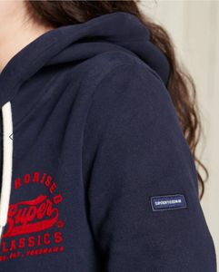 Superdry Navy Hoodie with Red Logo NWT