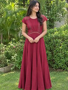 Maroon / Wine Red Maxi Long Gown