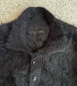 Cozy Black Fuzzy Knit Sweater