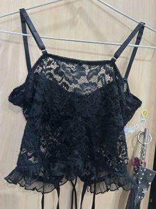 Tiger Mist Black Lace Corset Top See defects