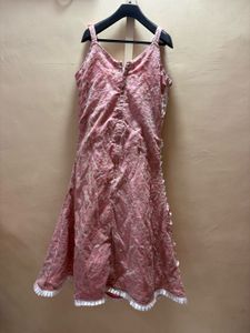 Designer Pink &amp; White Embellished Gown
