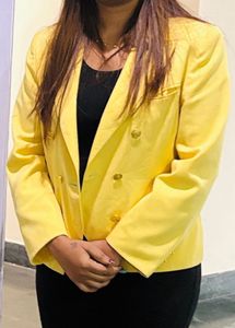 Yellow Double Breasted Blazer