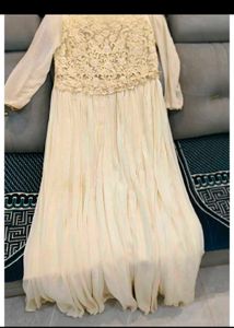 Elegant Off-White Embellished Gown