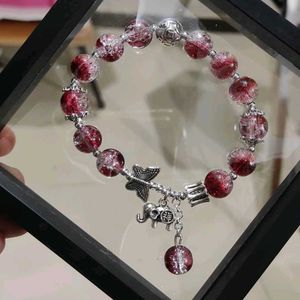 Elegant Red Crystal Beaded Bracelet
