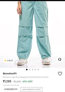 bewakoof Stylish Light Blue Cargo Pants