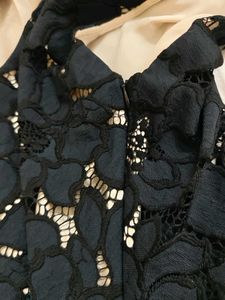 Elegant Black Lace Midi Dress