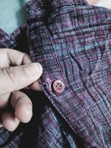 Maroon Textured Kurta