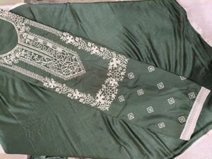 Elegant Green Embroidered Suit Piece