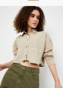 Beige Cropped Shirt