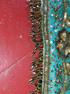Stunning Teal dupatta with Intricate Embellishment