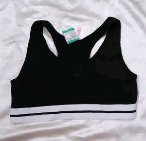 Stylish Black Slogan Sports Bra