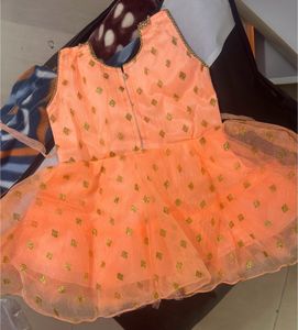 New Without Tag Orange Frock For Baby