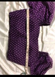 Chic Purple Polka Dot Blouse (designer boutique)