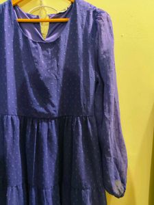 Blue Tiered Mini Dress