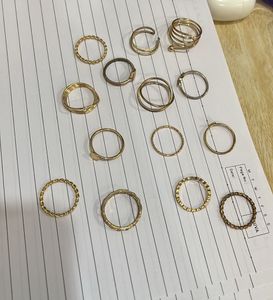 Set of 14 Gold-Tone Rings