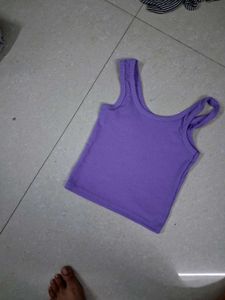 Purple Ribbed Tank Top