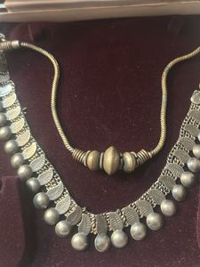 two way  Silver Necklace and Earrings