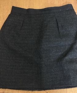 Black Textured A-Line Mini Skirt