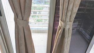 Cream Curtains. Set Of 2