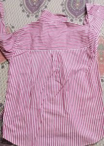 Chic Pink Striped Button-Up Shirt