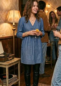 Chic Denim V-Neck Dress
