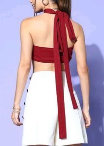 Stylish Criss-Cross Halter Neck Crop Top